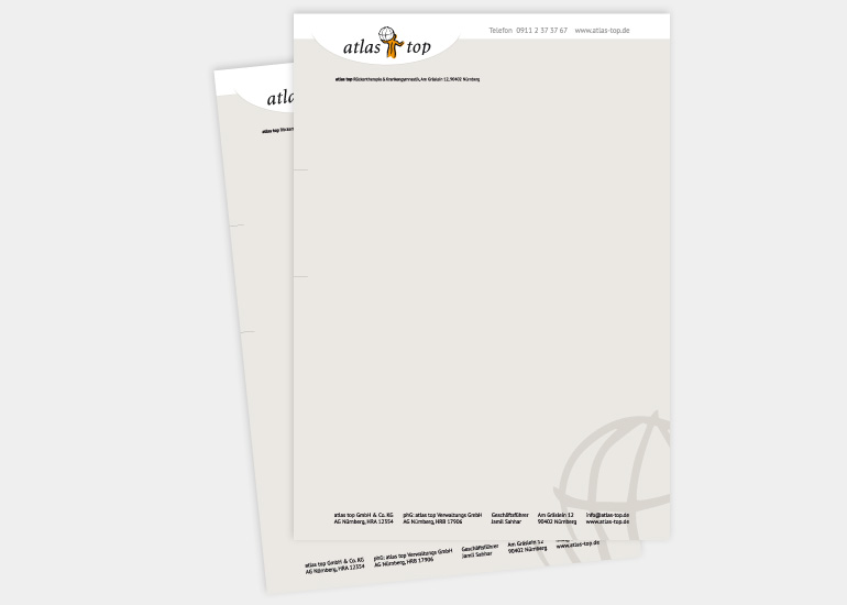 atlas top Geschäftsausstattung Briefpapier