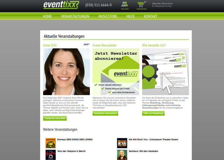 eventtixx Ticketservice Onlineshop