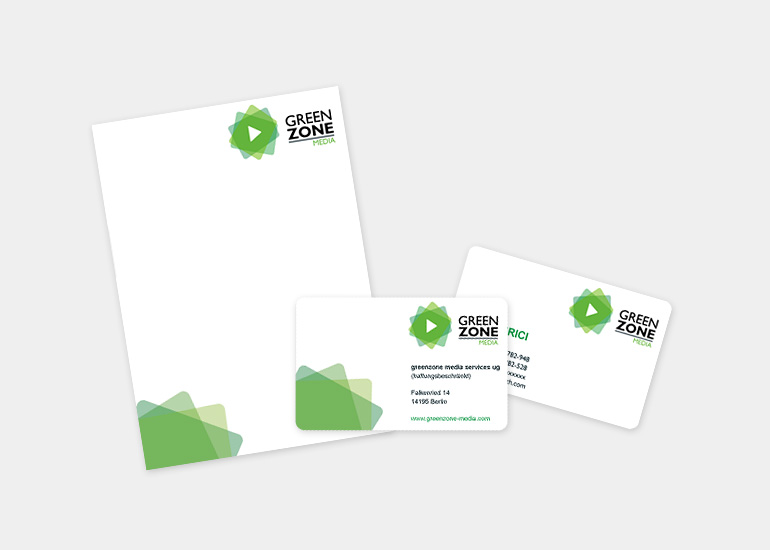 greenzone media services Visitenkarte und Briefpapier